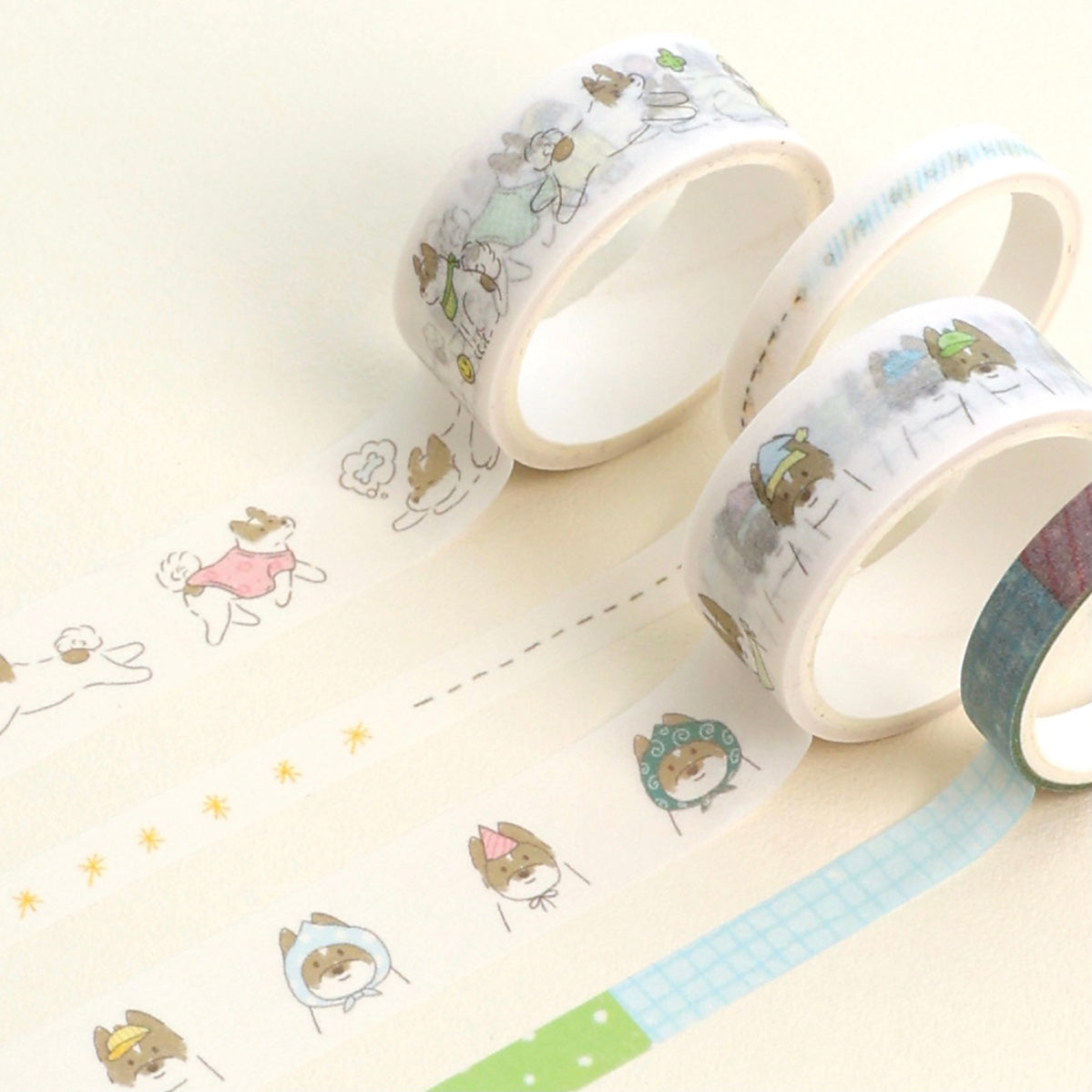 韓國 Wannais 和紙紙膠帶套裝 - 狗狗Buddy  [預購貨品，下單後14天出貨]