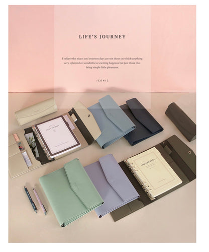 韓國 ICONIC 6 孔活頁Classy Leather Cover - 可放A5 size內頁 (可額外加購內頁）* [預購貨品，下單後14天出貨]
