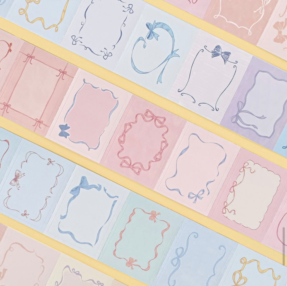 韓國 Wow stickers 盒仔貼紙 - Ribbon Label 標貼 *整張可貼，可書寫