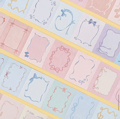 韓國 Wow stickers 盒仔貼紙 - Ribbon Label 標貼 *整張可貼，可書寫