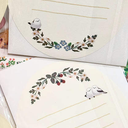 可愛動物金箔熨壓橢圓形心意卡 - 雪鳥的happy birthday