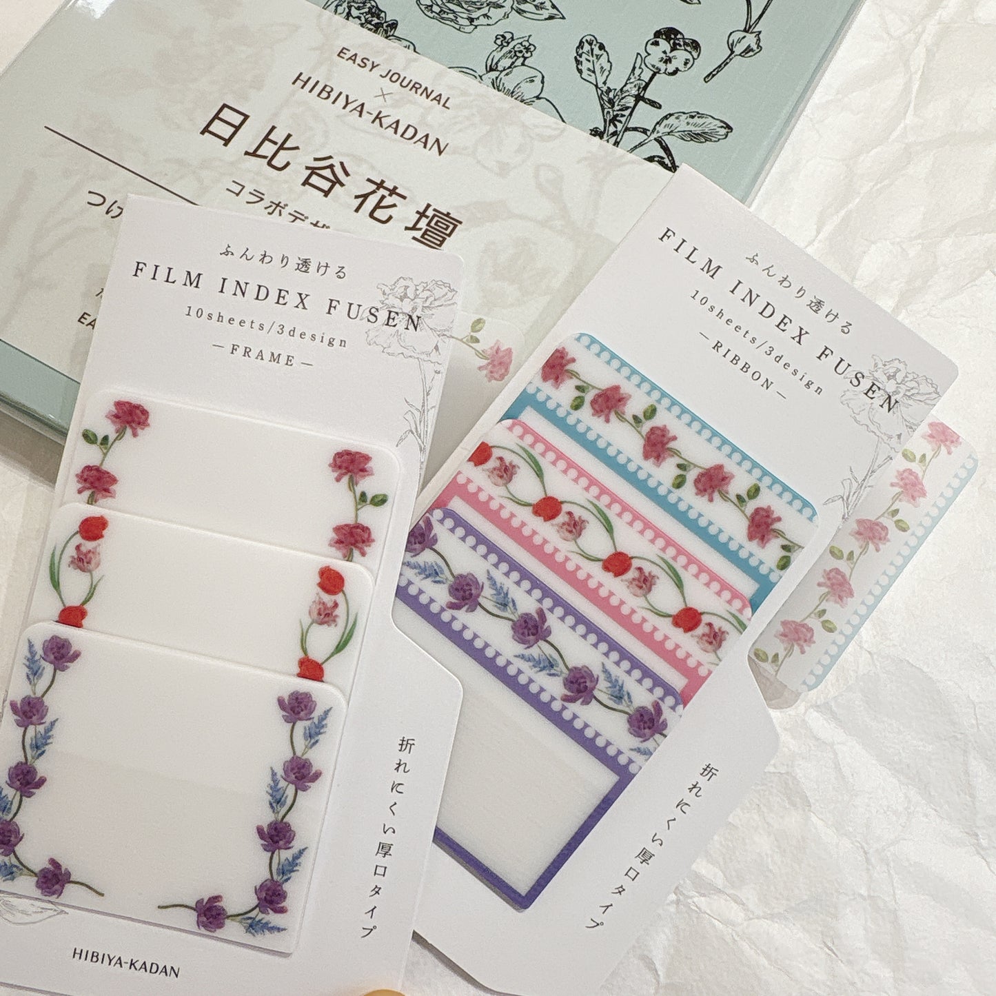 日本Isshoni x 日比谷花壇 加厚半透明可書寫Index便條貼 (有黏貼力 | Fusen floral 系)