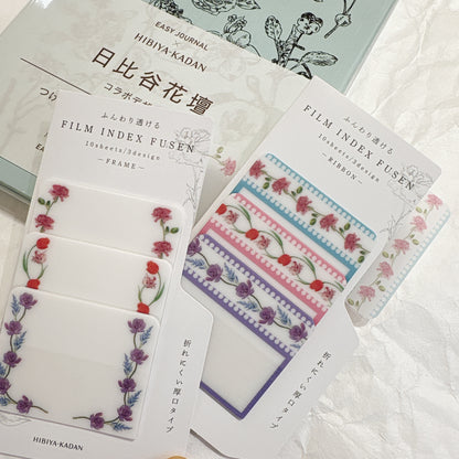 日本Isshoni x 日比谷花壇 加厚半透明可書寫Index便條貼 (有黏貼力 | Fusen floral 系)