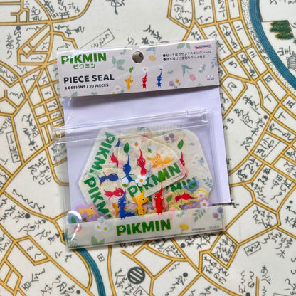 日本任天堂Pikmin 貼紙包連Zipper Bag - Beige（預購貨品，即日截單🧡）