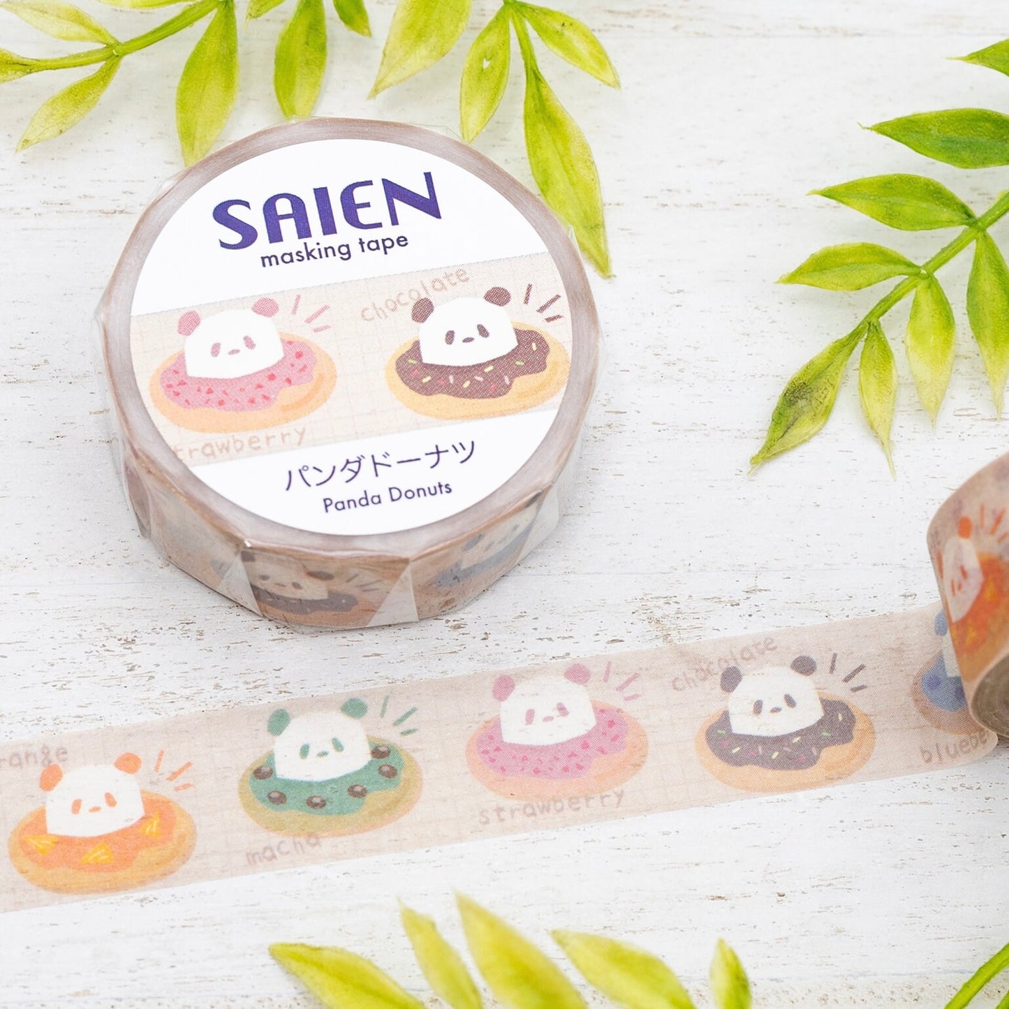 日本 Saien 和紙  15mm 紙膠帶 - 冬甩熊貓