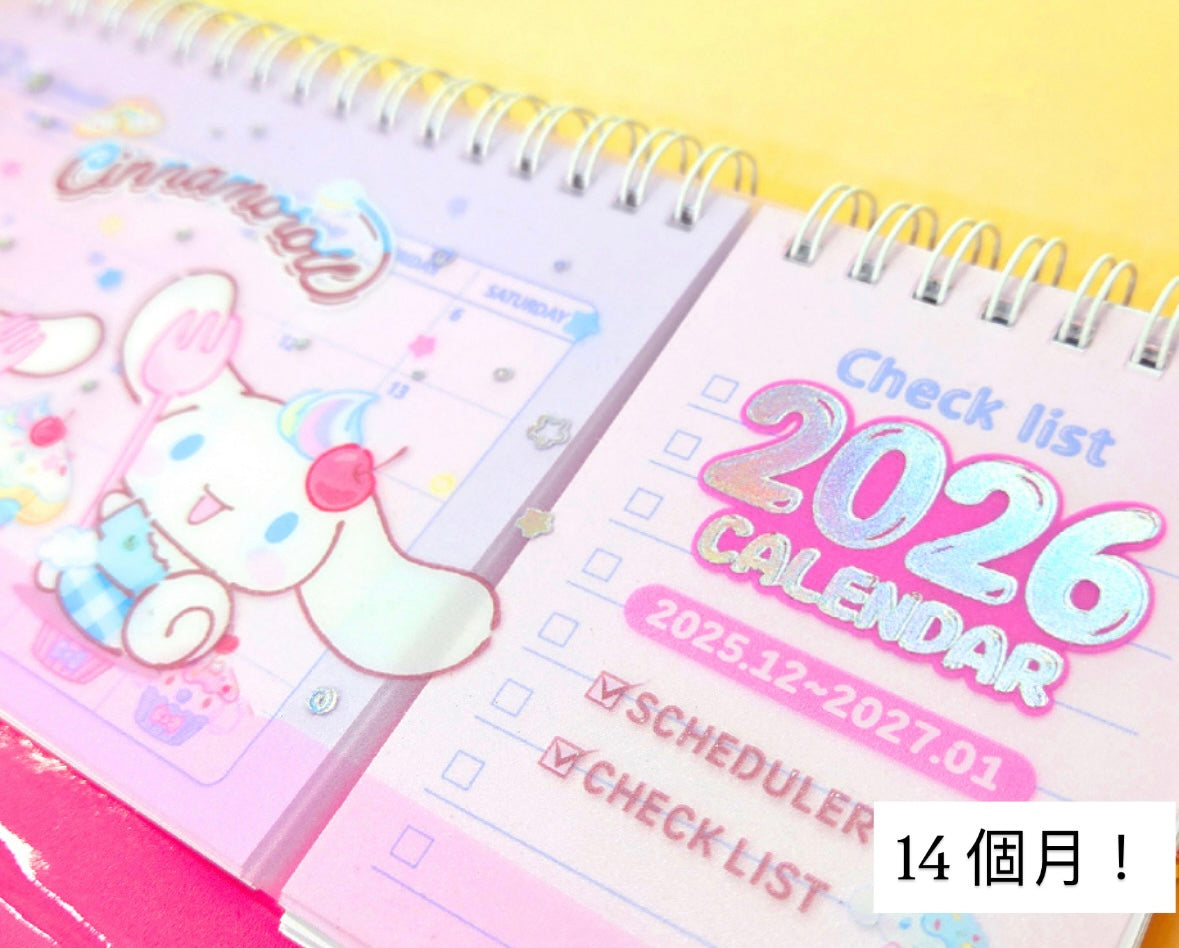 Sanrio Characters 2026 桌上月曆 Twin Calender Version - 肉桂狗 [預購貨品，下單後14天出貨]