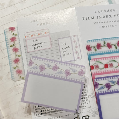日本Isshoni x 日比谷花壇 加厚半透明可書寫Index便條貼 (有黏貼力 | Fusen floral 系)