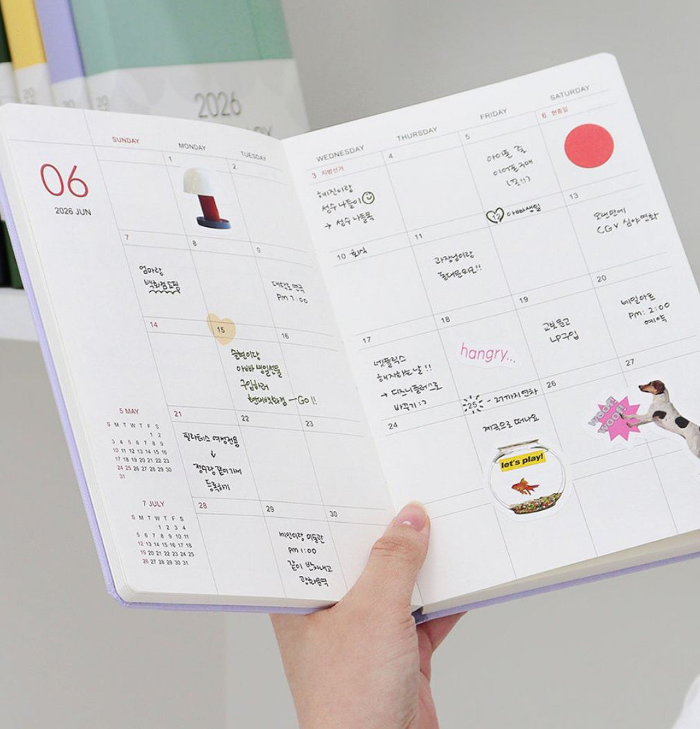 韓國Indigo 2026 Schedule - Year of Rainbow 🌈 月+週計劃版本* [預購貨品，下單後14天出貨]