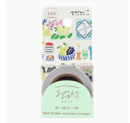 日本Designphil Yuru Log 卷裝貼紙 - 北歐郵票風