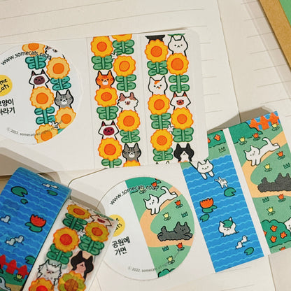 韓國插畫家썸켓츠 十米增長紙膠帶 ：兩款圖案