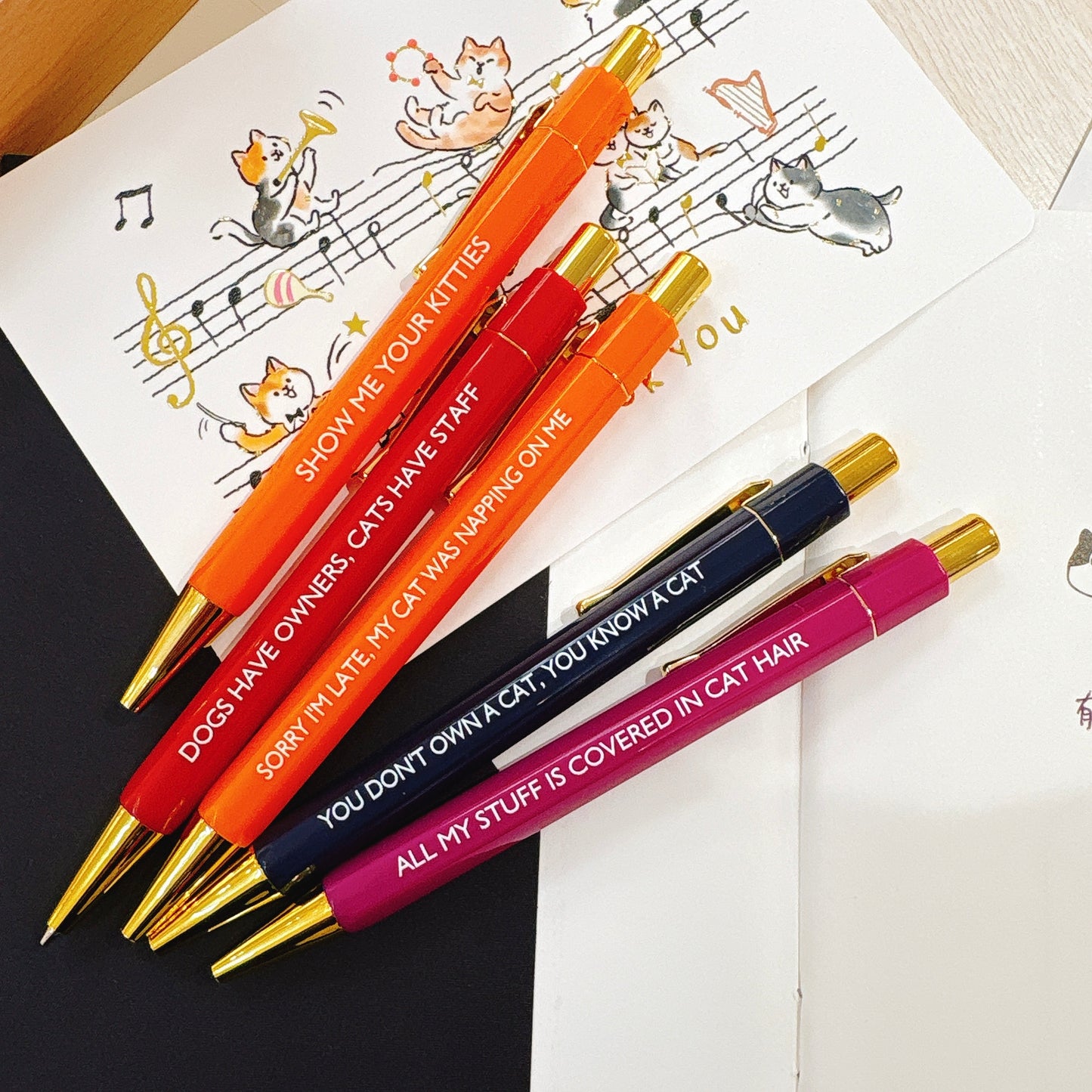 貓奴鏟屎官專屬筆 - 0.5mm 黑色墨 原子筆