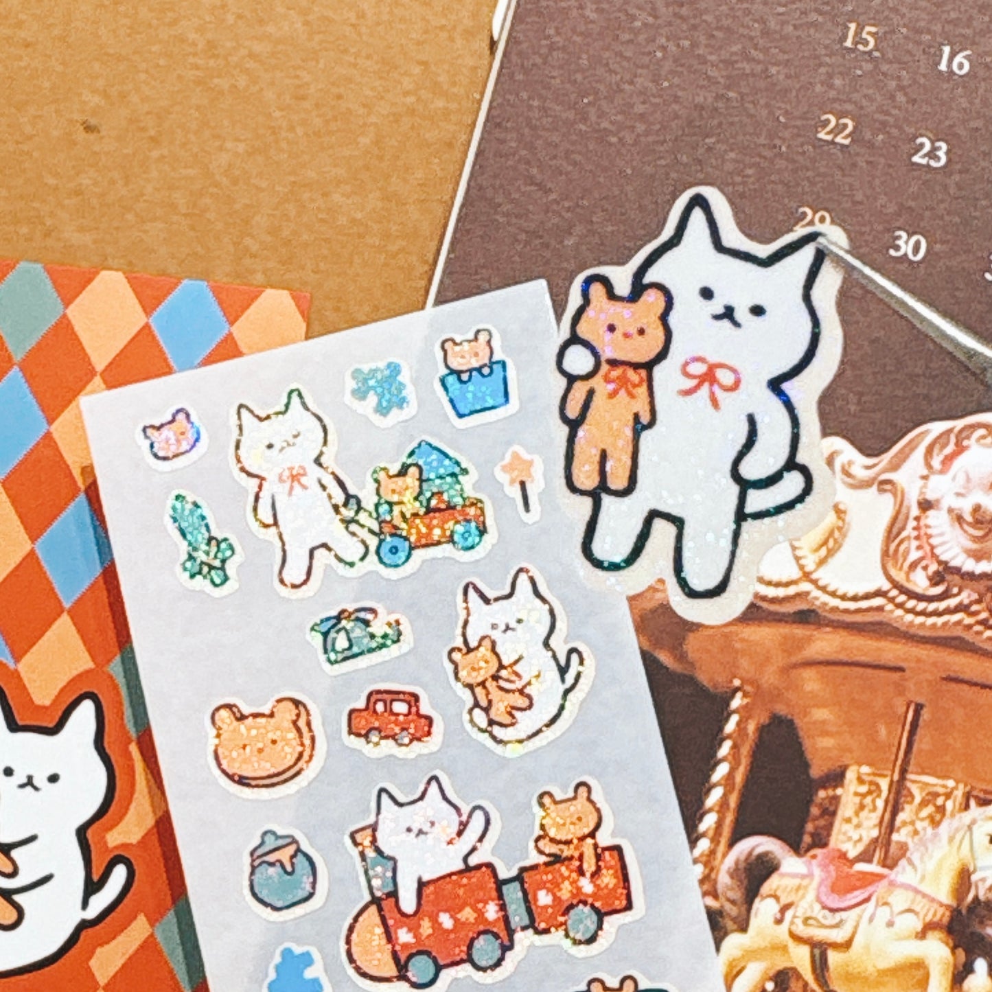 韓國插畫家썸켓츠 貼紙系列 - 貓咪和小熊