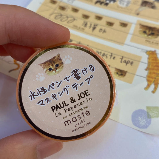 日本 Maste 聯承 Paul & Joe 貓咪可書寫和紙紙膠帶