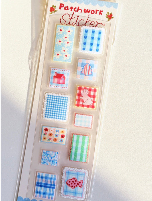 韓國Osoli Studio 彩色編織日記貼紙: Patch work  (預購貨品，下單後14天出貨)
