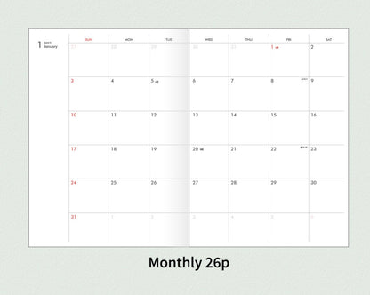 韓國 2027 My Plan 直向 🌈月週計劃Schedule * [預購貨品，下單後14天出貨]
