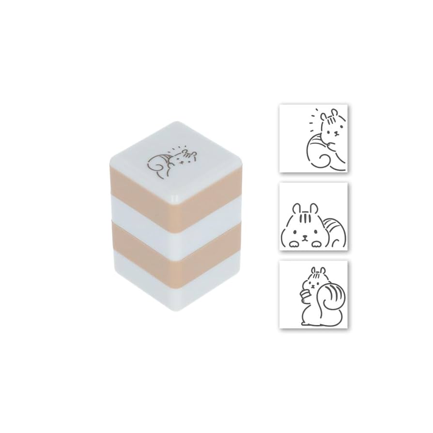 日本層層疊Corner☆Stamp 自帶墨印章第二彈 - 小松鼠🐿️