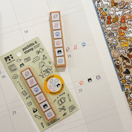 Zero per Zero 聯乘日本Pochitto6 按鈕式帶墨印章