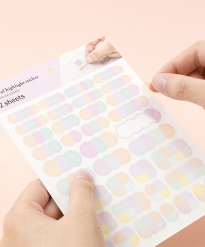 韓國Full design Useful Highlight Stickers - 2 張入 (3 色設計）