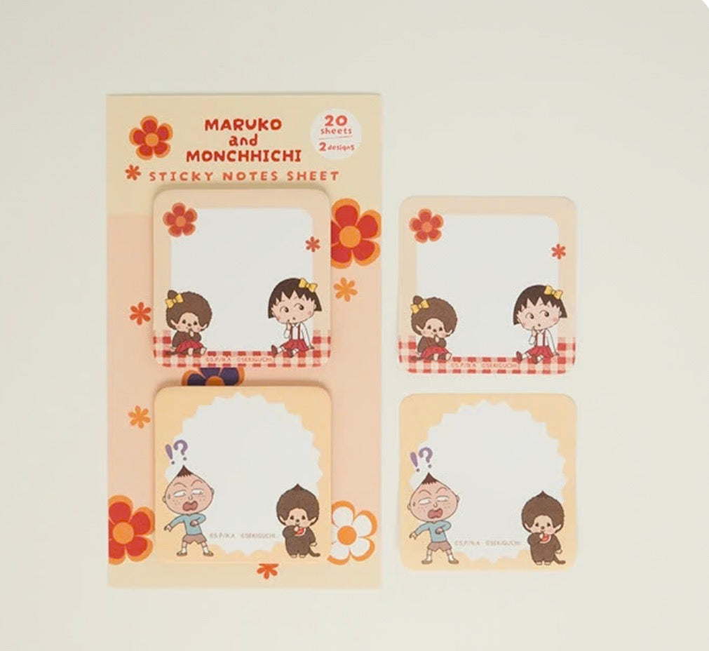日本Monchichi x 櫻桃小丸子有黏貼力Memo [預購貨品］