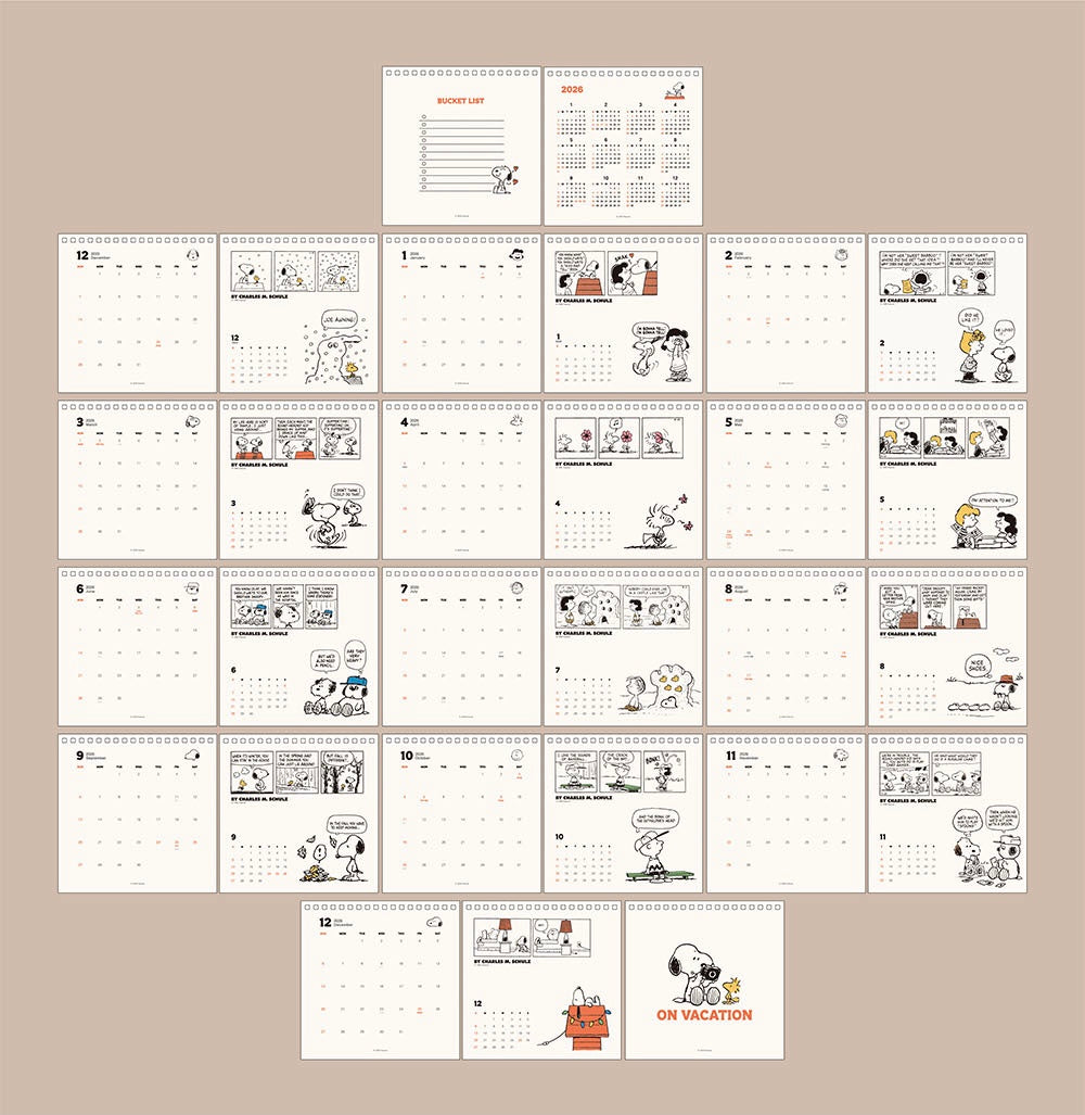 My Snoopy World 懷舊花生漫畫 2026 桌上月曆 [預購貨品，下單後14天出貨]