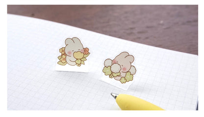 韓國Shuya 害羞兔兔立體Standing Stickers - 幸福的小兔子