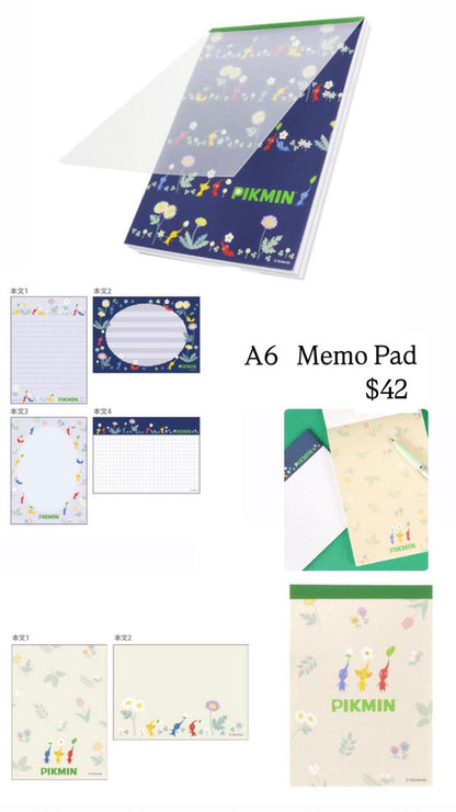 日本任天堂Pikmin A6 便條簿 - 一本有4種設計（兩色可選）* [預購貨品，下單後14天出貨]