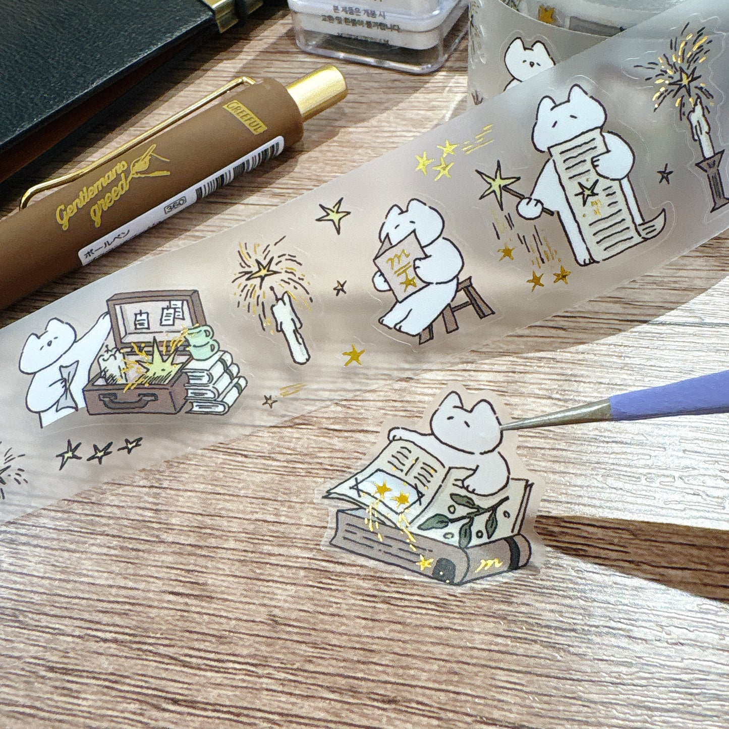 韓國Mewmewbeam 星光下的貓貓透明裝飾貼紙 - 超過120 張* [預購貨品，下單後14天出貨]