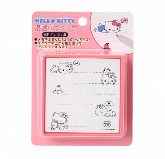 Sanrio Characters 浸透印章 - Hello Kitty 橫線備忘錄 (無需印台）預購貨品