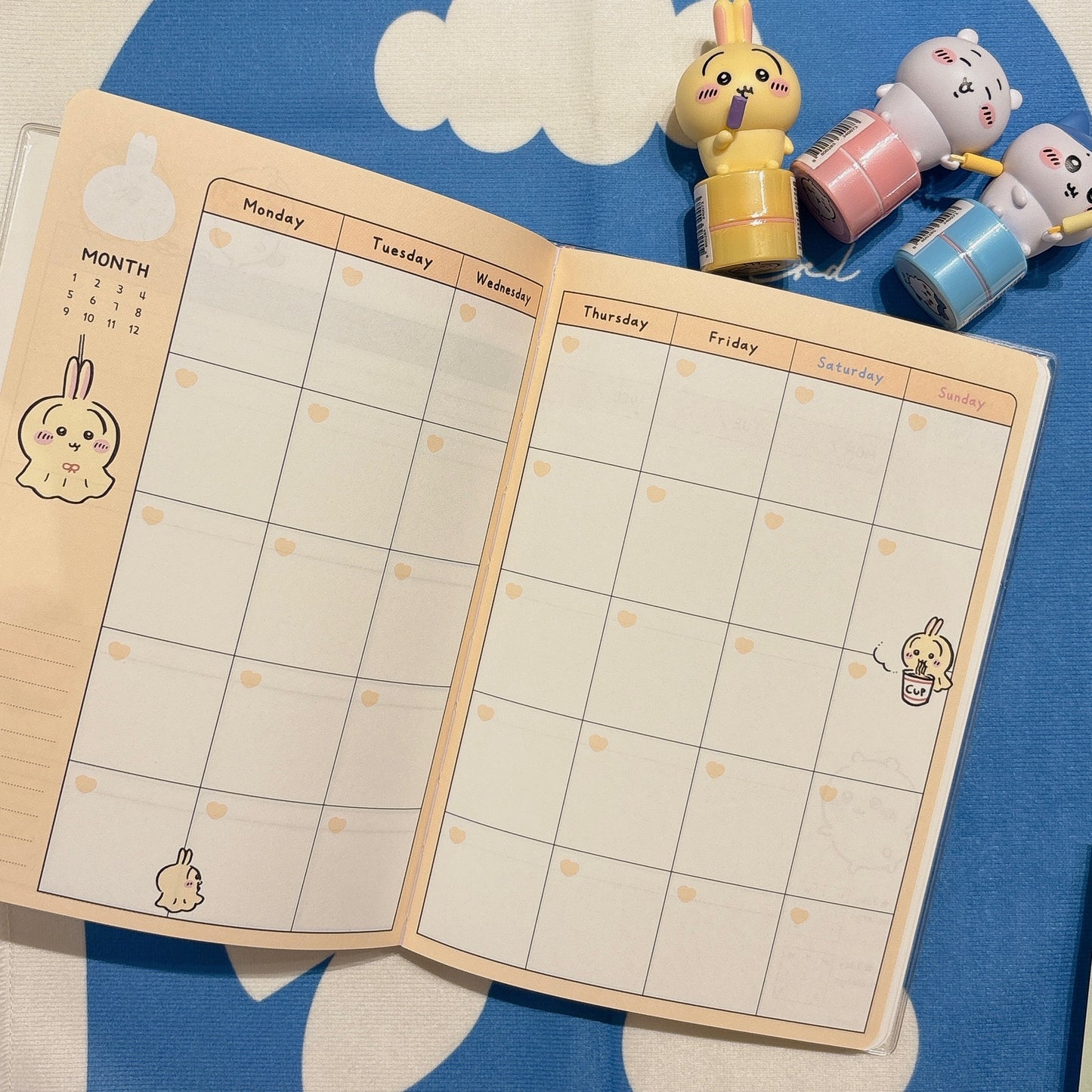 2027 Chiikawa B6 月週計劃無時效自填日子Schedule [ 預購貨品 ］