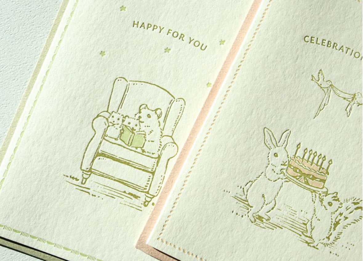 韓國Forest Memories Letter Press 心意卡 - 4 個選擇 （生日、感謝、萬用）