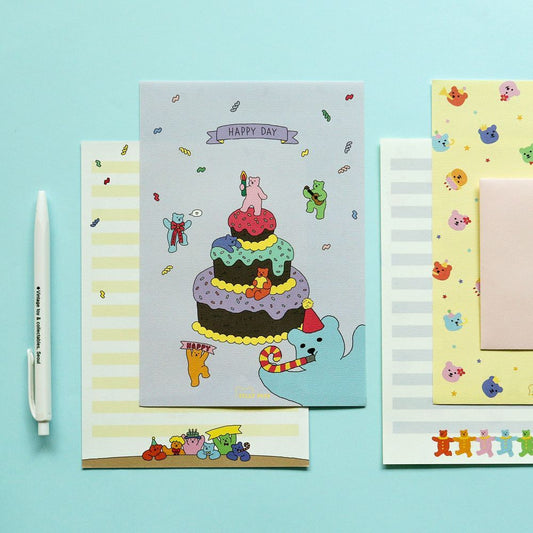 韓國 Jelly Bear 信紙套裝 - 4種設計  [預購貨品，下單後14天出貨]