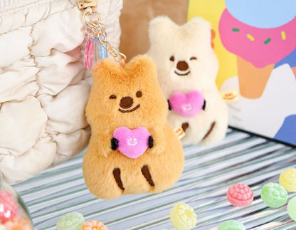 韓國濟州Kiki Quokka手抱心心毛公仔掛件匙扣* [預購貨品，下單後14天出貨]