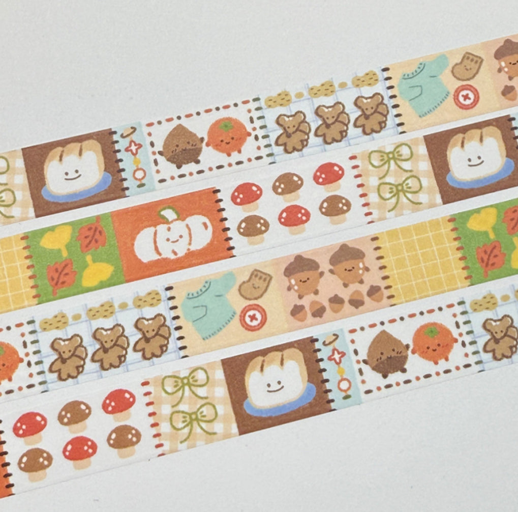 韓國Miyori 四季手帳紙膠帶 - 冬天的雪人和熊熊* [預購貨品，下單後14天出貨]