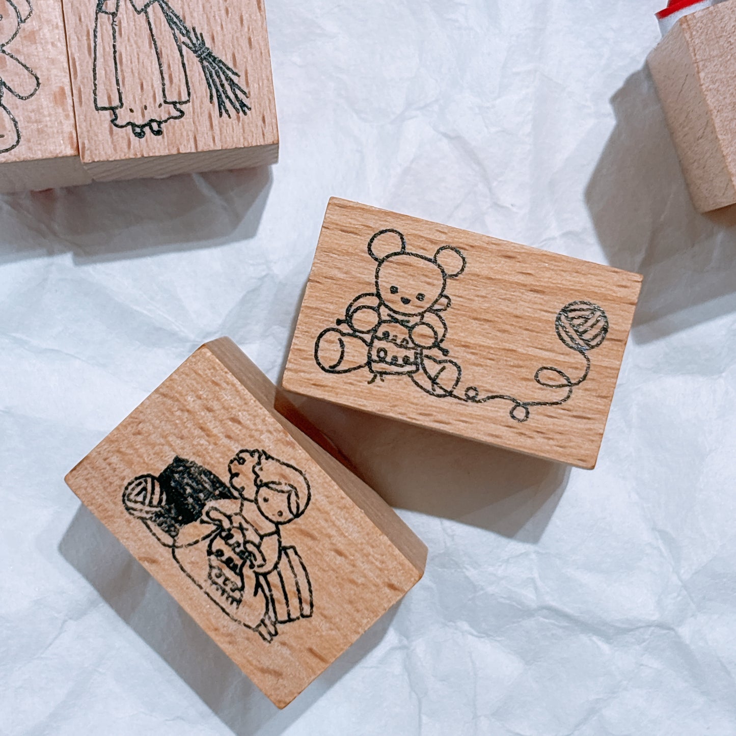 日本 I Love Stamp 木製印章 - Petit Bear and Girl 系列