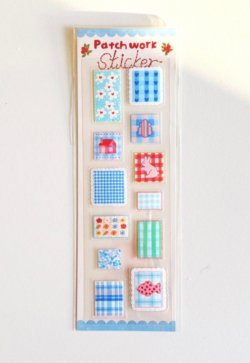 韓國Osoli Studio 彩色編織日記貼紙: Patch work  (預購貨品，下單後14天出貨)
