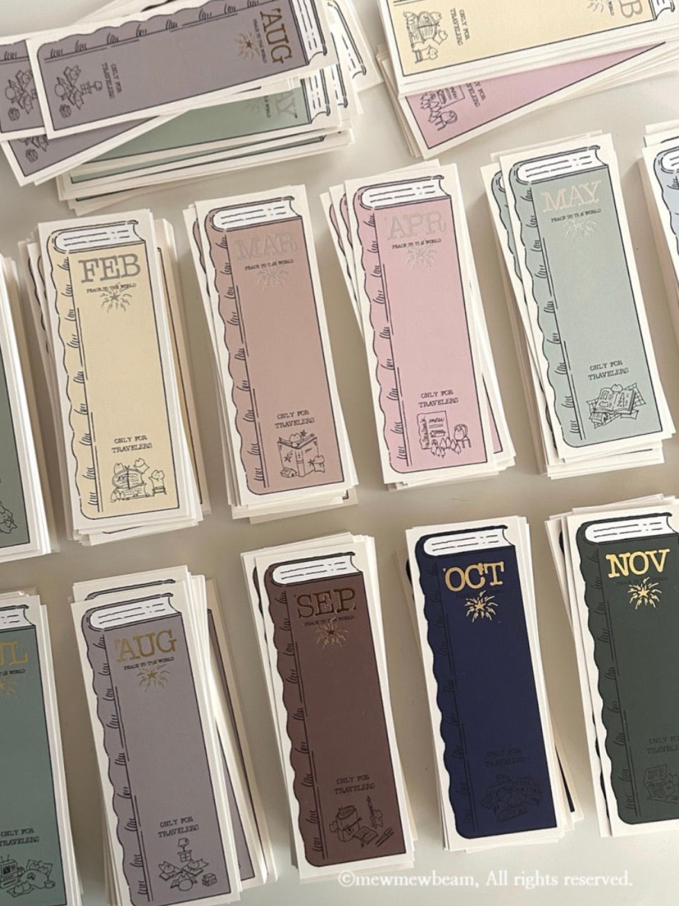 韓國Mewmewbeam 熨金銀 誕生月份專屬書簽 - 12 款選擇* [預購貨品，下單後14天出貨]