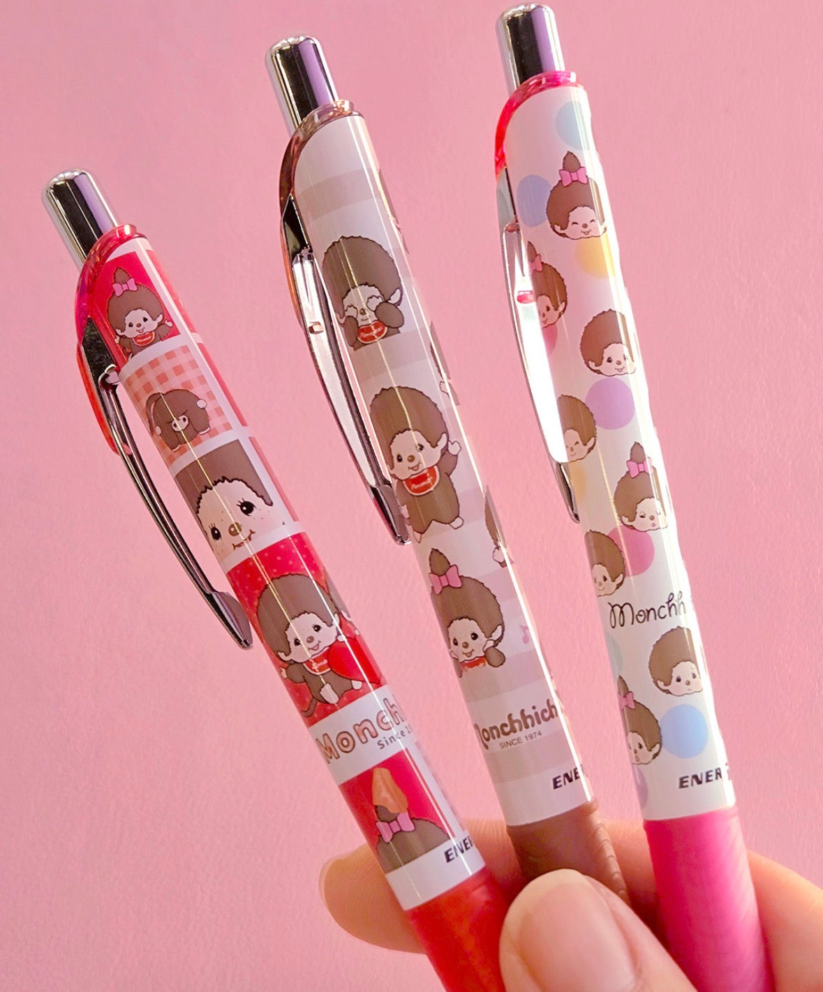 Monchichi x 日本Energel 黑色0.5 原子筆