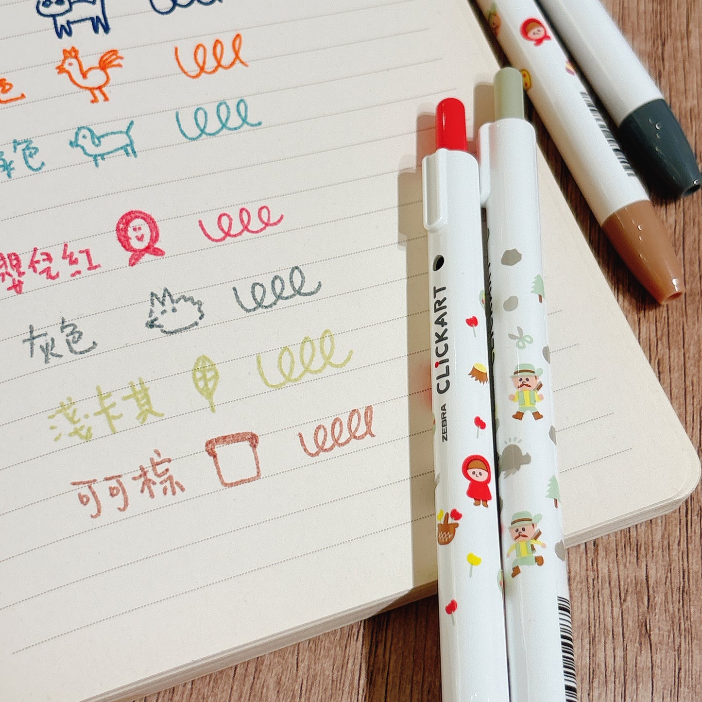 日本Zebra Clickart 按壓式marker筆 ：童話故事色彩 -  小紅帽