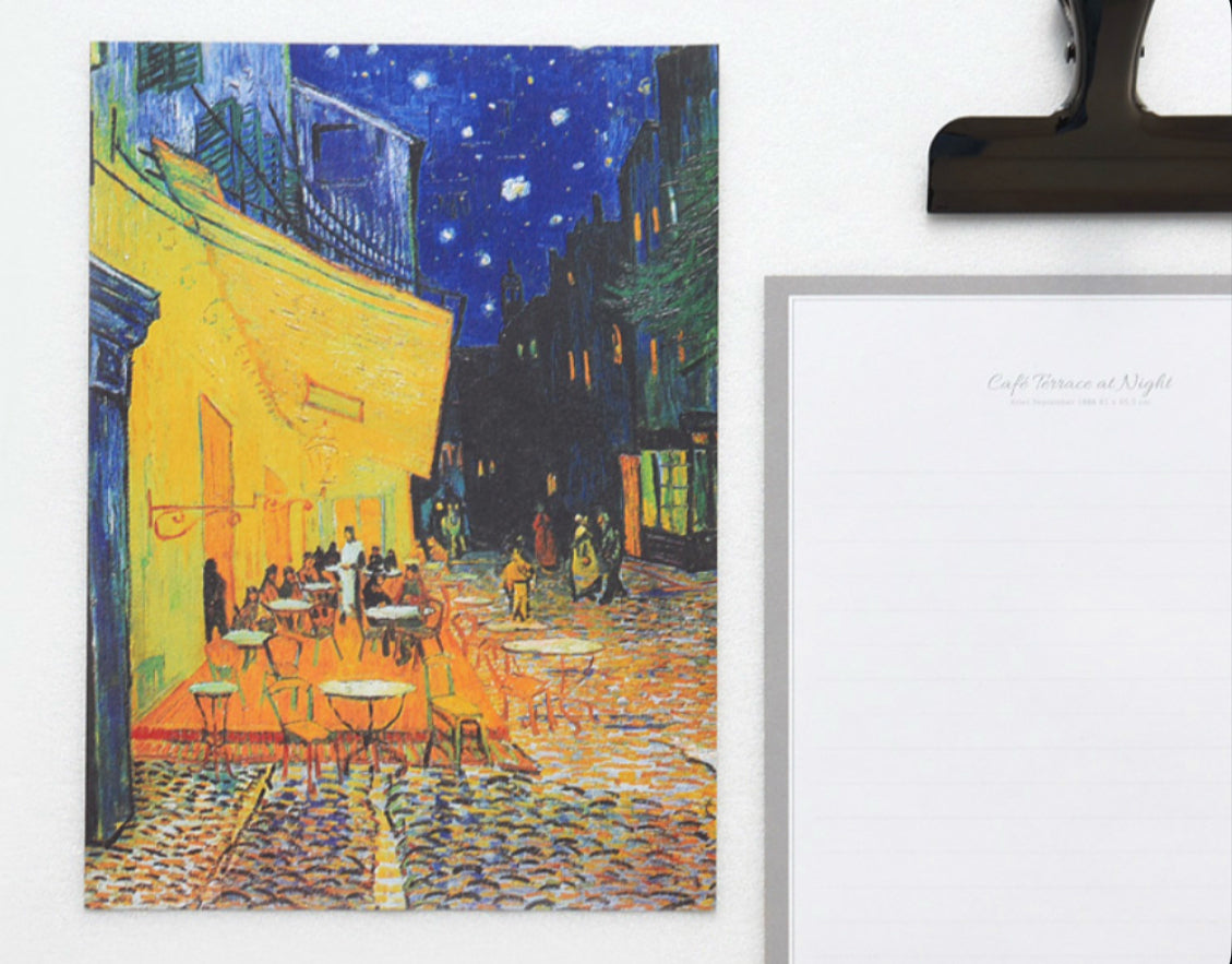 《梵高135週年紀念產品》Van Gogh 信紙套裝 - 夜間咖啡廳