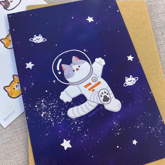 韓國插畫師Doehye 貓咪卡片系列 - 2024 貓咪太空漫遊