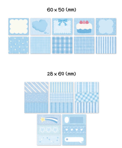 韓國Monolike 藍色系拼貼素材包 Blue Sherbet Label Stickers Pack *可書寫* [預購貨品，下單後14天出貨]