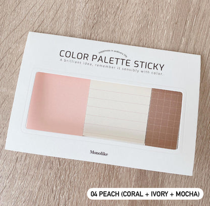 韓國 Color Palette Series Sticky Memo Pad 便條貼 - Three in One