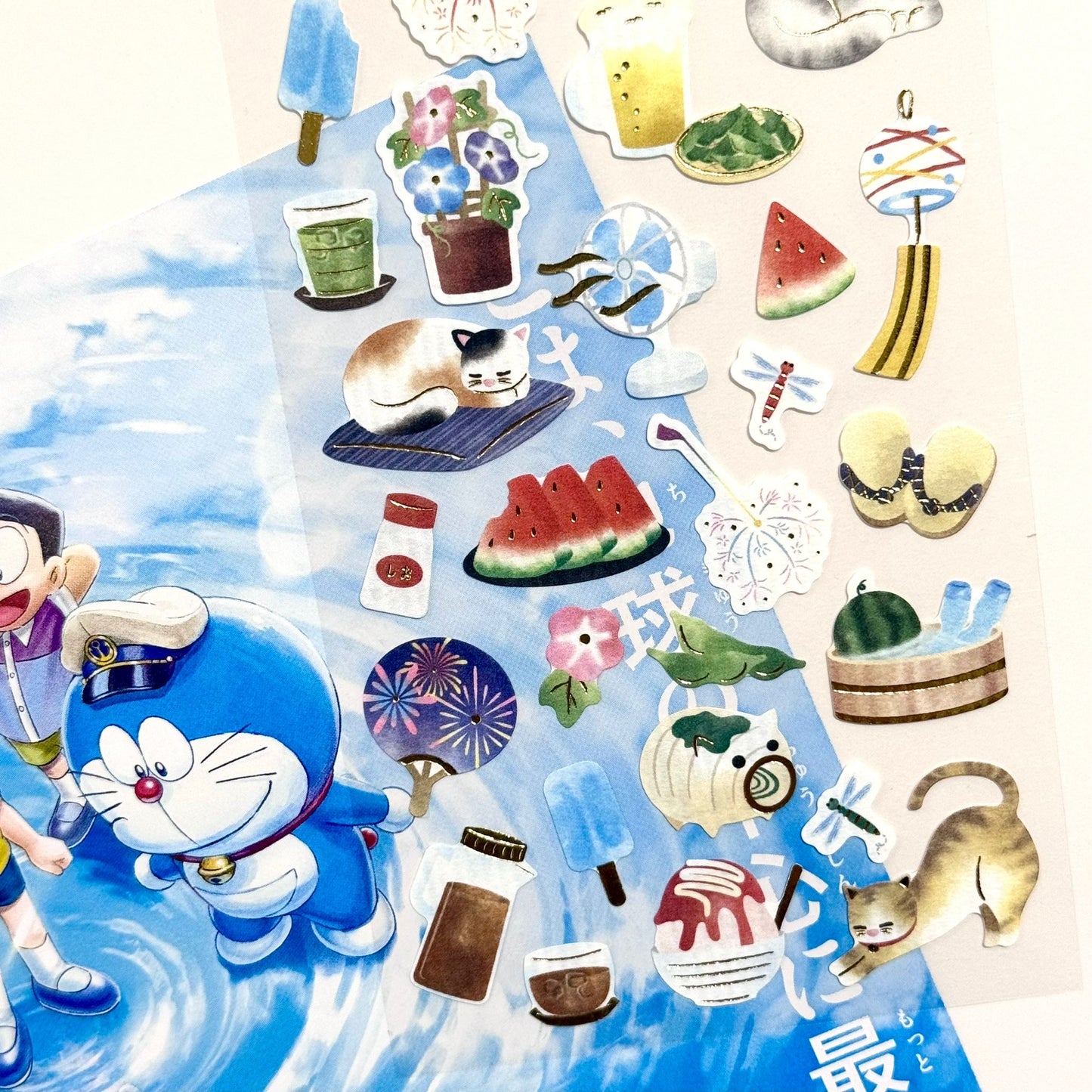 日本Active 夏・たび系列 - 貼紙  —— 夏日的貓咪