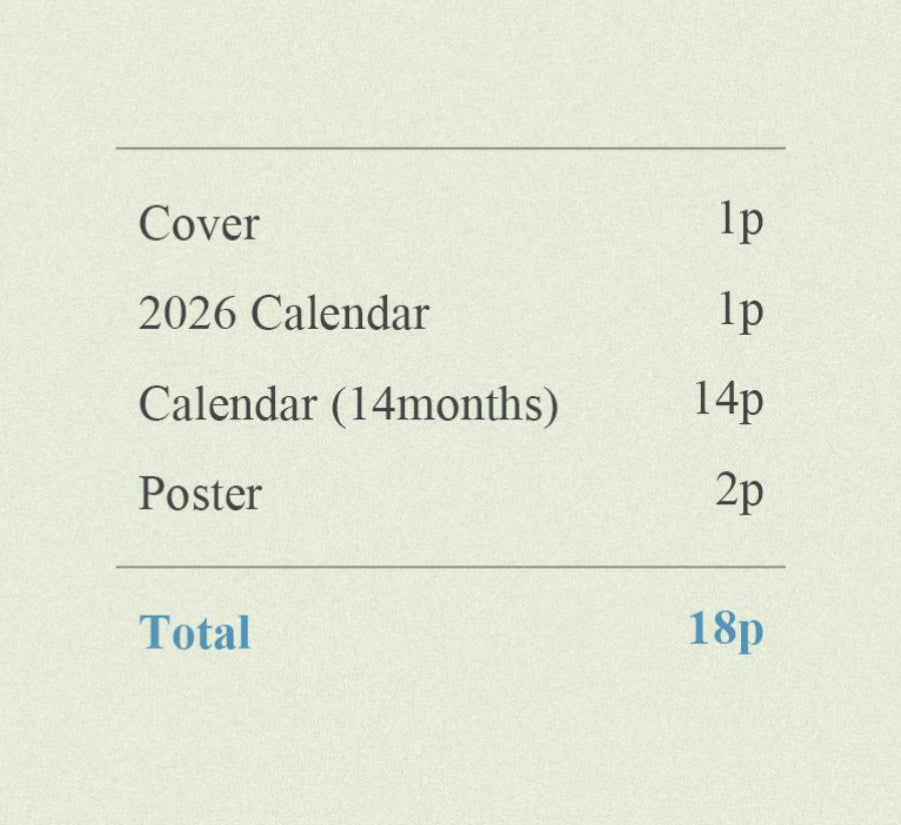 韓國Life in Flow 2026 掛牆月曆 [預購貨品，下單後14天出貨]