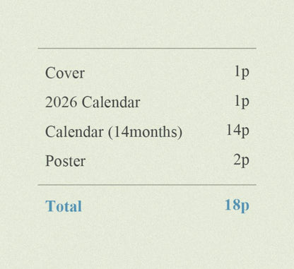 韓國Life in Flow 2026 掛牆月曆 [預購貨品，下單後14天出貨]