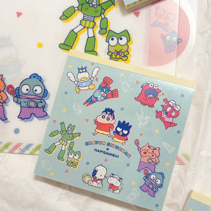 日本Sunstar 蠟筆小新 x  Sanrio 100 頁便條磚