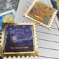 梵高的藝術館郵票型金屬書簽 - 星夜 / 向日葵