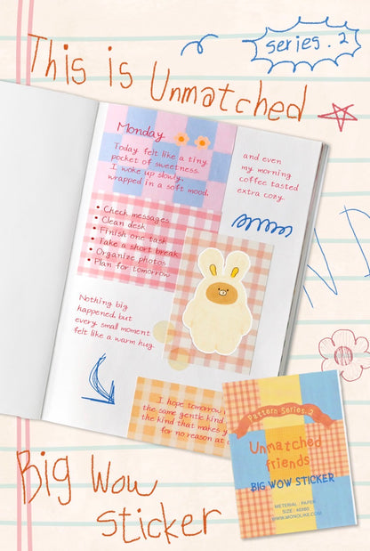 韓國By Nacoo Message and Label 盒仔貼紙 - 格仔 * [預購貨品，下單後一星期出貨]