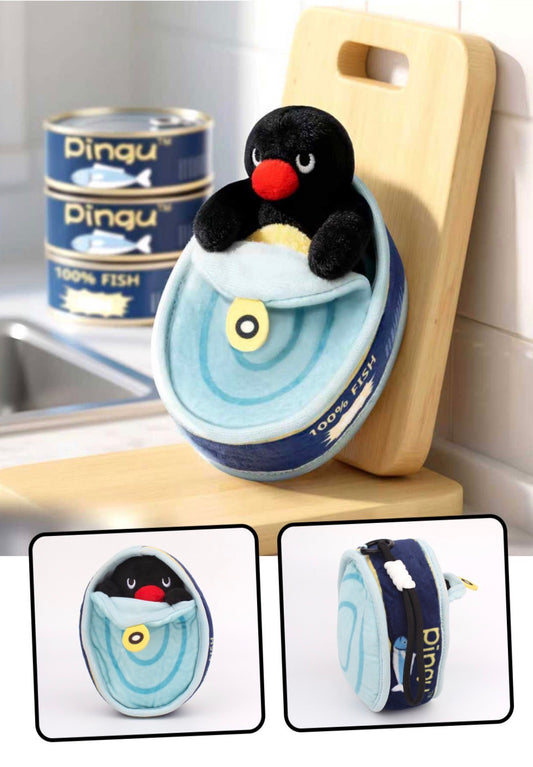 韓國企鵝家族Pingu Collection 毛公仔匙扣 - 罐頭Pingu [預購貨品，下單後14天出貨]