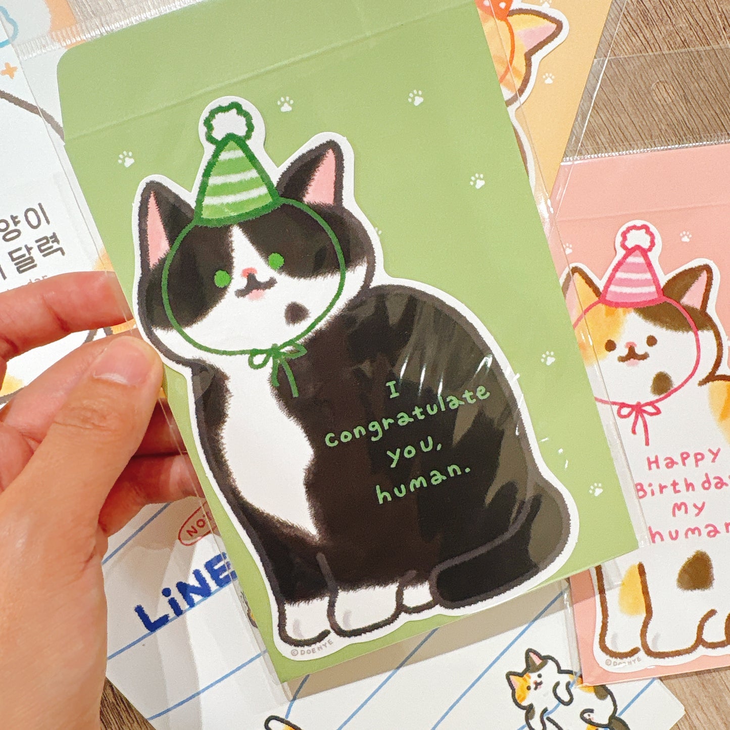 韓國Doehye Drawing 貓咪小隊心意卡 - 生日/恭喜